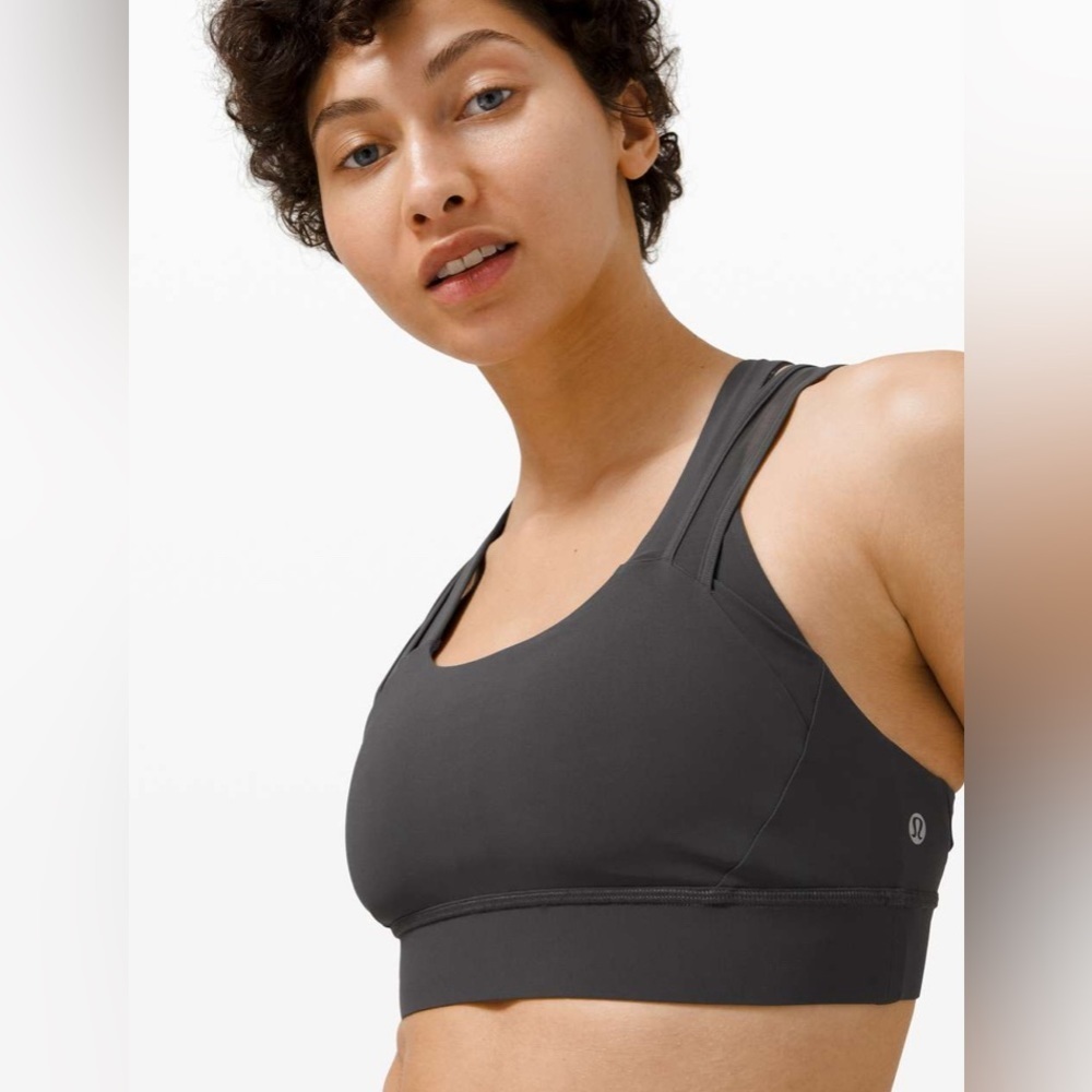 LULULEMON 🌟 Athletica GEARED TO TRAIN Bra Medium Support Graphite Gray 8 A/B - Picture 1 of 7